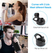 Insulated Water Bottle, 32oz Vacuum Stainless Steel Metal Sports Water Bottles with Stickers, Straw & Spout Lid (2 Lids), Double Walled to Keeps Hot and Cold, Leak Proof, BPA-Free, 32oz (Black) 🍁 All In One Marketplace Canada