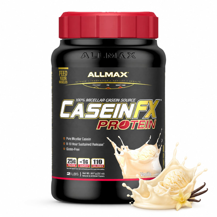 ALLMAX CASEIN-FX Casein Protein Powder, Vanilla, 2 lb, 27 Servings 🍁 All In One Marketplace Canada