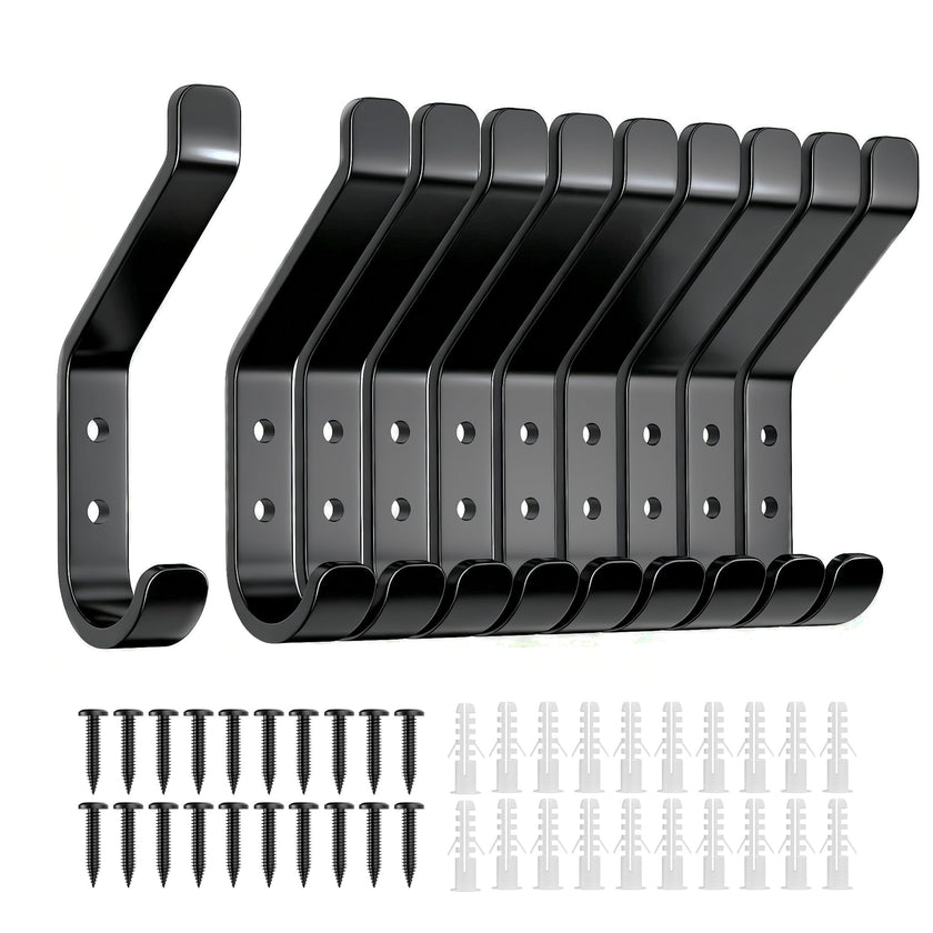 susswiff 10-Pack Coat Hook for Hanging, 10KG (Max), Stainless Wall Hooks for Towel, Hat, Backpack, Key, Clothes, Wall Mounted Coat Hanger for Closet, Black 10 CM 🍁 All In One Marketplace Canada