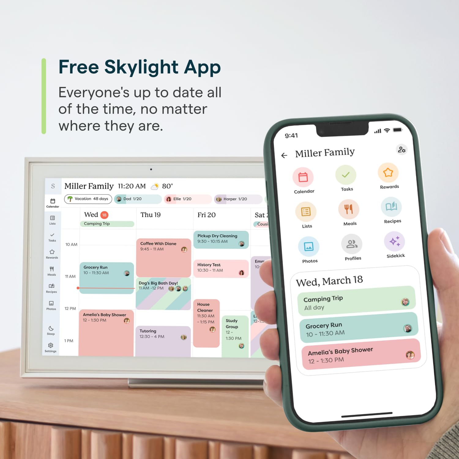 Skylight Calendar: 15-inch Wall Planner Digital Calendar & Chore Chart, Smart Touchscreen Interactive Display for Family Schedules – Wall Mount Included, Great for Organizing Your 2026 Calendar 🍁 All In One Marketplace Canada
