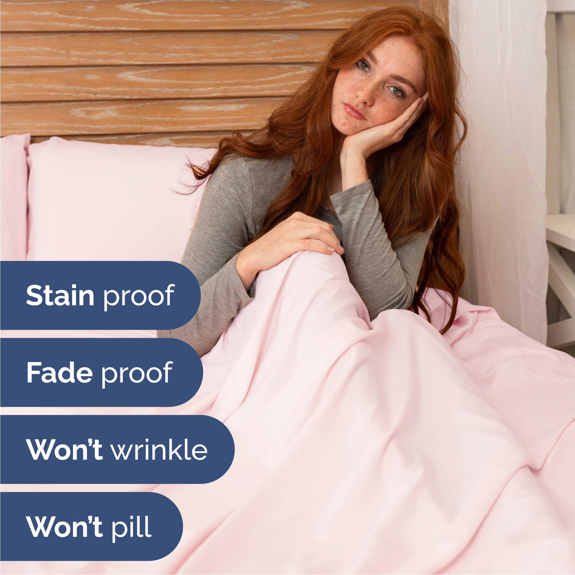 Queen Size 4 Piece Sheet Set - Comfy Breathable & Cooling Sheets - Hotel Luxury Bed Sheets for Women & Men - Deep Pockets, Easy-Fit, Soft & Wrinkle Free Sheets - Lavender Pink Oeko-Tex Bed Sheet Set 🍁 All In One Marketplace Canada