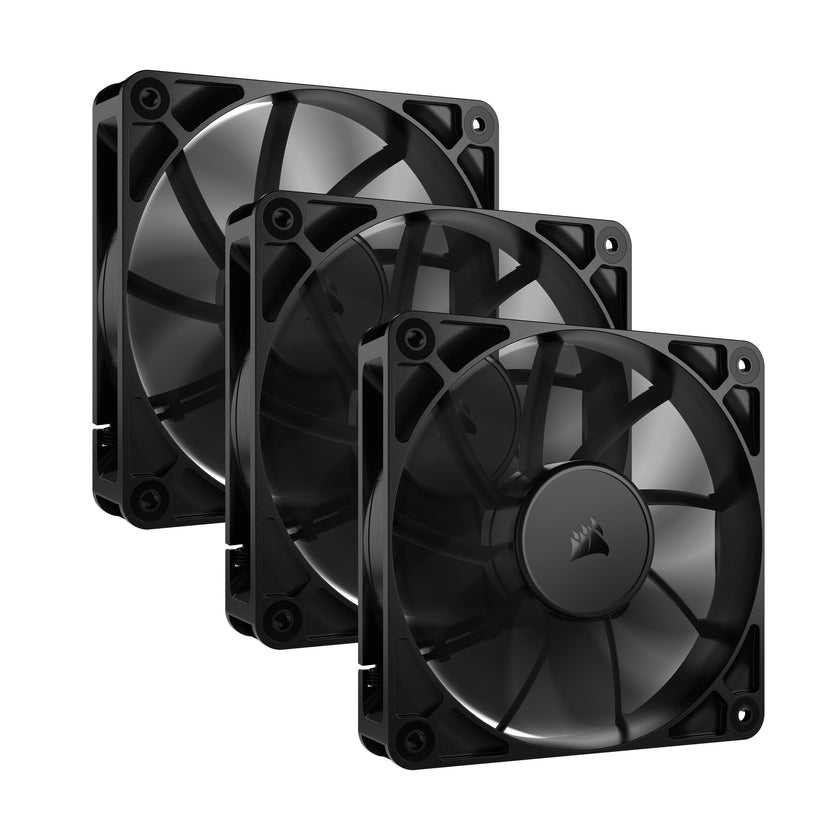 CORSAIR RS120 120mm PWM Fans – Daisy-Chain Connection – Low-Noise – Magnetic Dome Bearing – Triple Pack – Black 🍁 All In One Marketplace Canada
