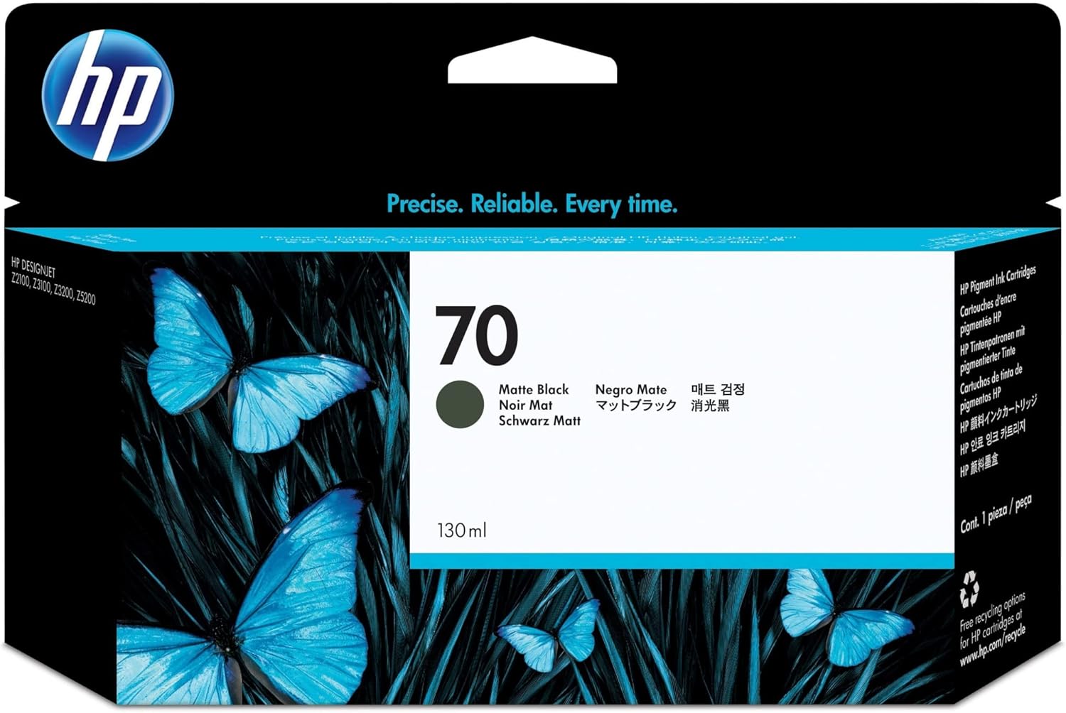 HP 70 Matte Black Ink Cartridge (C9448A)