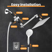 COSYLAND Rain Shower Head with Handheld - 304 Stainless Steel High Pressure 8 inch Square Rainfall Showerhead Combo with 3 Spray Mode 11 inch Extension Adjustable Arm & 60 inch Hose - Chrome 🍁 All In One Marketplace Canada