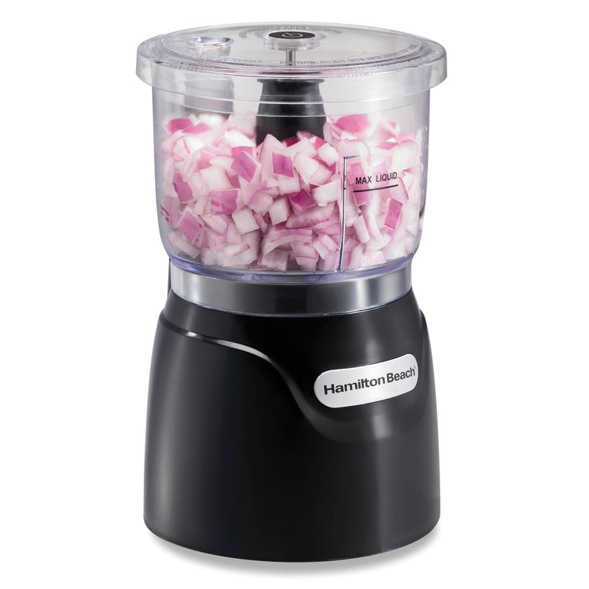 Hamilton Beach Stack & Press Food Chopper & Mini Food Processor, 350 Watts, 3 Cup Bowl, Stainless Steel Blades, for Chopping, Puree & Emulsify, Black, 72850G 🍁 All In One Marketplace Canada
