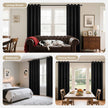 Joydeco Blackout Curtains 63 Inchs Long 52 Wide Black Out Curtains 2 Panels, Thermal Insulated Long Curtain& Drapes, Room Darkening Grommet Drapes for Living Bedroom Window (W52 x L63 Inch, Black) 🍁 All In One Marketplace Canada