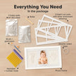 Baby Hand and Footprint Kit - Clay Handprint Keepsake Frame, Newborn Nursery Picture Frame, Personalized New Mom Gifts for Baby Shower & Registry (Alpine White) 🍁 All In One Marketplace Canada