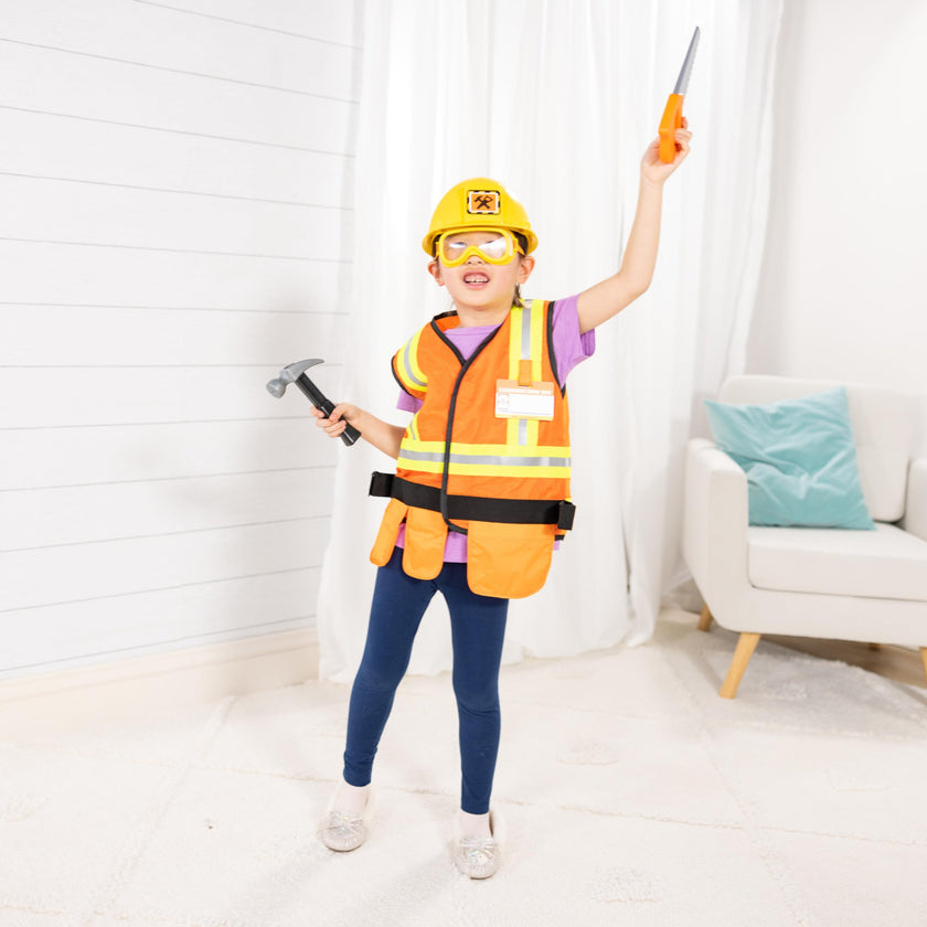 Melissa & Doug Construction Costume, Pretend Play Dress Up Set (6-Pc) Tools, Vest & Accessories, Role Play Toys for Kids 3+ 🍁 All In One Marketplace Canada