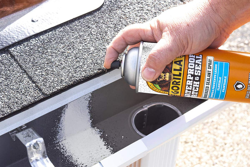 Gorilla Waterproof Patch & Seal Spray, Flexible Rubberized Coating, Seals Out Water Air & Moisture, Stops & Prevents Leaks, White, 14oz/396g, (Pack of 1) 🍁 All In One Marketplace Canada