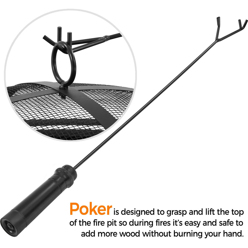 Yaheetech 30in Fire Pits with Poker & Spark Screen Deep Large Fire Bowl 🍁 All In One Marketplace Canada