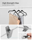 SONGMICS 30-Pack Pants Hangers, 42.5 cm Long Velvet Trousers Hangers with Adjustable Clips, Heavy-Duty, Non-Slip, Space-Saving for Pants, Skirts, Coats, Dresses, Tank Tops, Black UCRF12B30 🍁 All In One Marketplace Canada