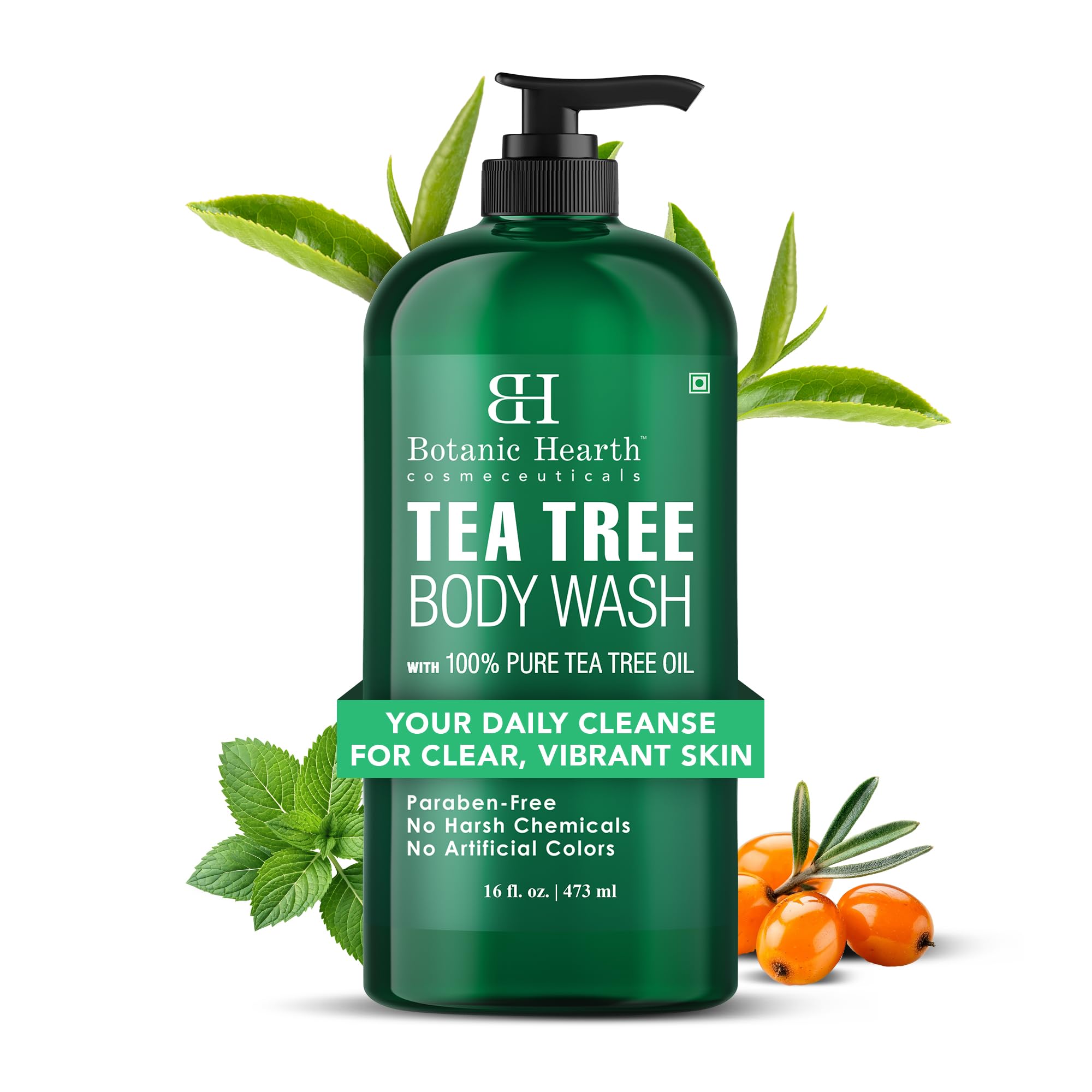 Botanic Hearth Tea Tree Body Wash | Shower Gel - 16 fl oz Helps Nail Conditions Athletes Foot Ringworms Jock Itch & Body Odor Soothes Itching & Promotes Healthy Skin and Feet Naturally Scented 🍁 All In One Marketplace Canada