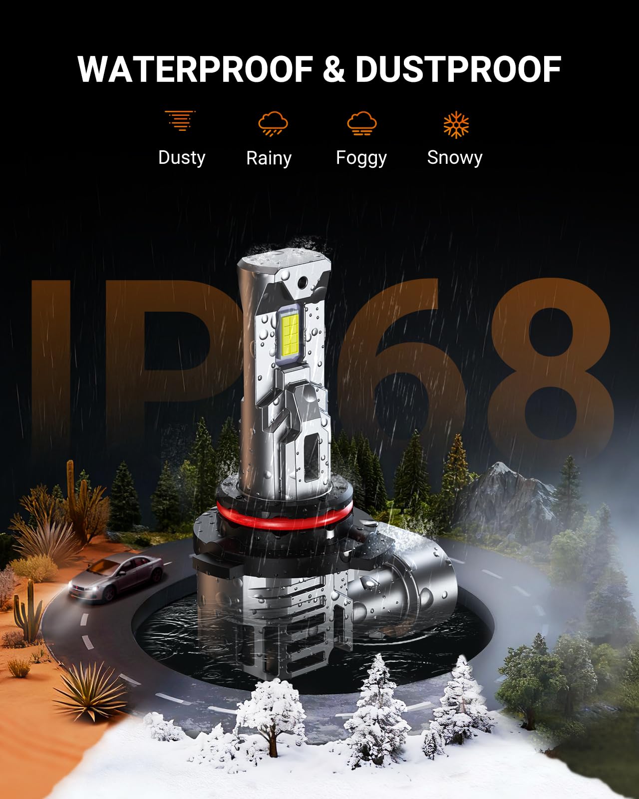 SEALIGHT H11 LED Headlight Bulbs, 40000LM 6500K Cool White Light Bulbs with Cooling Fan, 1:1 Mini Size H8 H9 H16 Led Headlight, 3 Min Plug-N-Play, H11 Halogen Replacement, Pack of 2 🍁 All In One Marketplace Canada