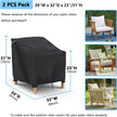Gasadar Patio Chair Cover-2 Pack, Heavy Duty Waterproof UV Resistant Anti-Fading Chair Covers for Lawn Outdoor Furniture Chairs,33