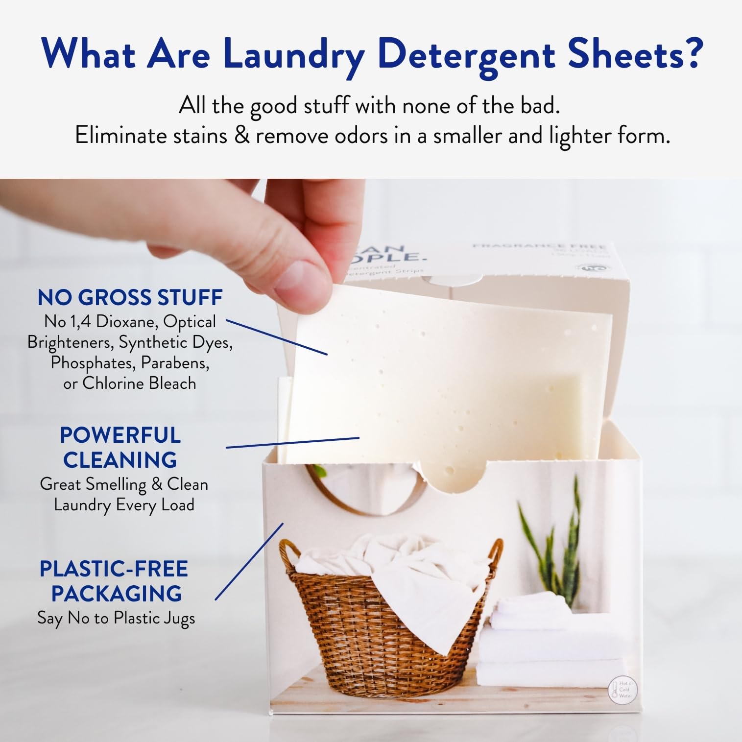 Clean People Laundry Detergent Sheets - Recyclable Packaging, Hypoallergenic, Stain Fighting - Ultra Concentrated, Laundry Soap - Fresh Scent, 96 Pack 🍁 All In One Marketplace Canada