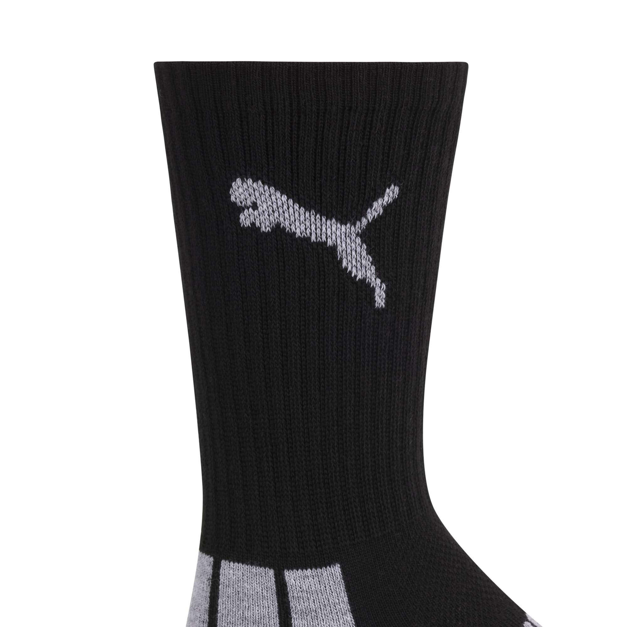 PUMA boys 6 Pack Crew Cut Socks, Black/Grey, 9-11 🍁 All In One Marketplace Canada