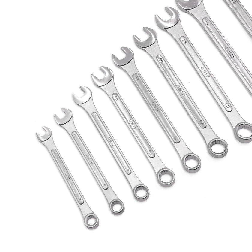 Grip 24 pc All-Purpose Master Combination Wrench Set MM/SAE - Metric 7mm to 22mm - SAE 1/4” to 1