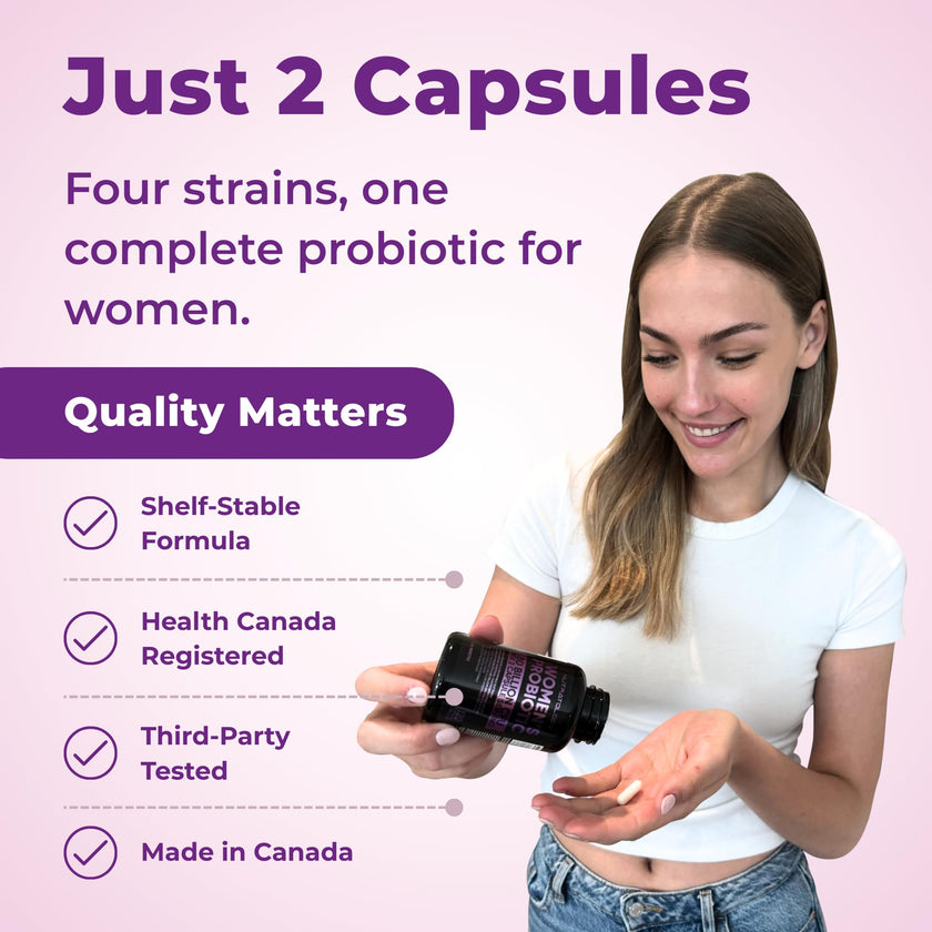 Nutratology® Probiotics for Women | Canadian-Made | 40 Billion CFUs Per Capsule | 80 Billion CFUs Per Serving - Bloating Relief & Digestion - 4 Strains of Women's Probiotic for Gut Health -120 Count 🍁 All In One Marketplace Canada