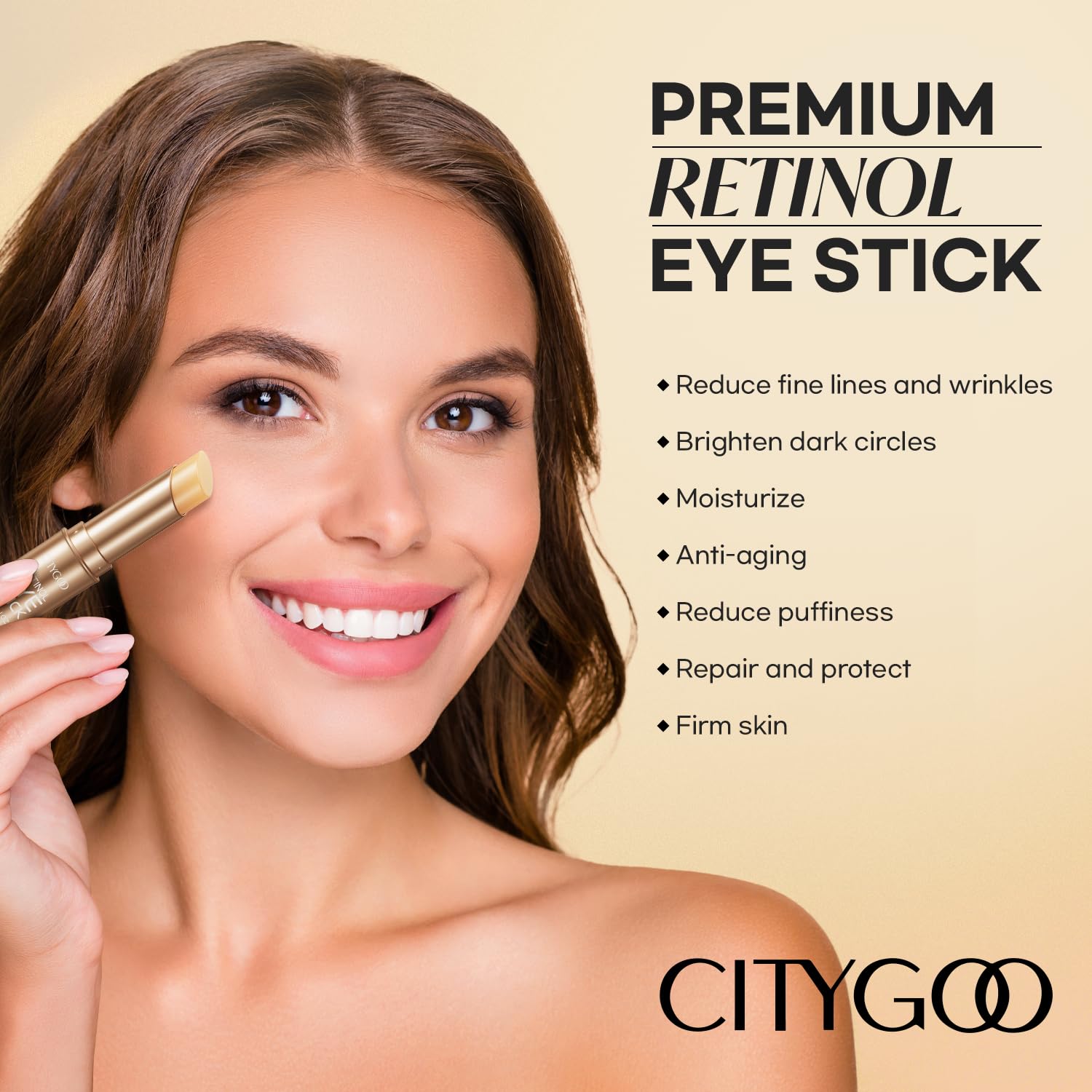 Retinol Eye Stick With Collagen, Hyaluronic Acid For Dark Circle, Wrinkles in 3-4 Weeks, Under Eye Cream Anti Aging, For Puffiness and Bags Reduces Fine Lines (Retinol Premium Gold Edition 3g) 🍁 All In One Marketplace Canada