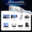 Cat 6 Ethernet Cable 100ft - High Speed 10Gbps, Indoor&Outdoor, Slim Flat Design, Supports Cat7 Network - for Router, Modem, PS4/5, Xbox - White, Weatherproof, Includes 35 Clips & 4 Straps 🍁 All In One Marketplace Canada