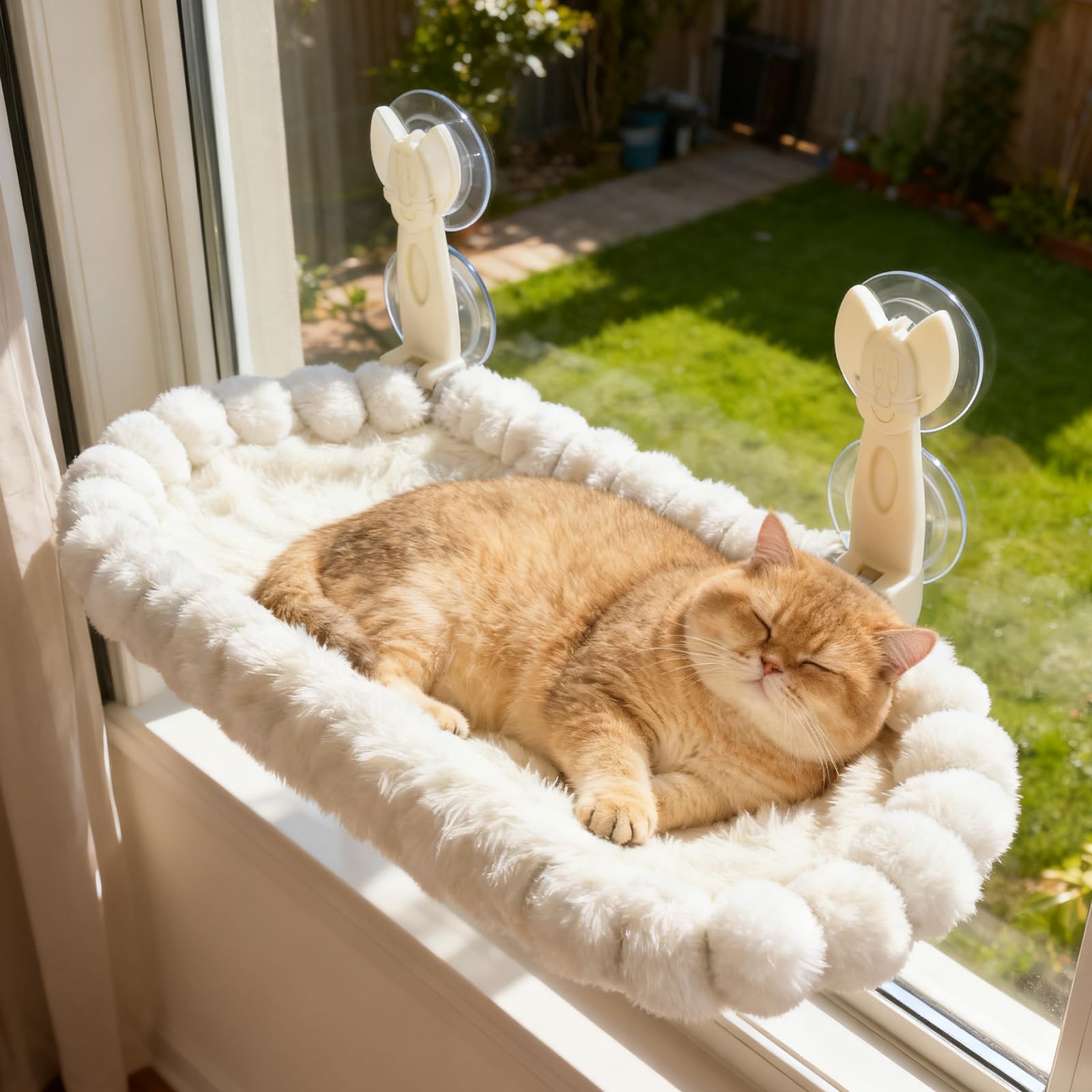 Ceecysaa Cat Window Perch, Cat Hammock Cordless Window Bed with Easy Assembly Strong Metal Frame and Removable Soft Cover, 4 Strong Suction Cups Soft Cover Foldable Cats Shelf Seat for Indoor Cats 🍁 All In One Marketplace Canada
