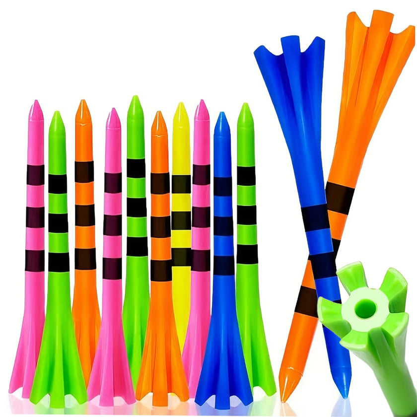 SWINGTEK 120 Pack Plastic Golf Tees,Contain 100 pcs 3-1/4 Inch Unbreakable Long Tees and 20 Short Tees,Mixed Color,Frictional Resistance Reduction 🍁 All In One Marketplace Canada