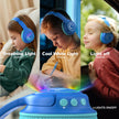 Kids Headphones Wireless with LED Lights, iClever BTH18 Safe Volume 74/85dBA, 43H Playtime, Stereo Sound, USB-C, AUX Cable, Bluetooth5.3 Over Ear Kids Toddler Headphones for Tablet/Travel, Blue 🍁 All In One Marketplace Canada