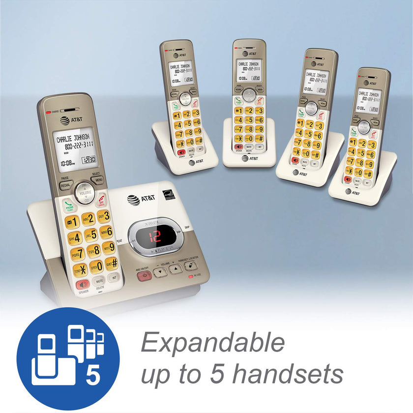 AT&T EL52203 2-Handsets Cordless Phone System with Answering System, Caller ID/Call Waiting - DECT 6.0 - Upto 14 Minutes Recording Time 🍁 All In One Marketplace Canada