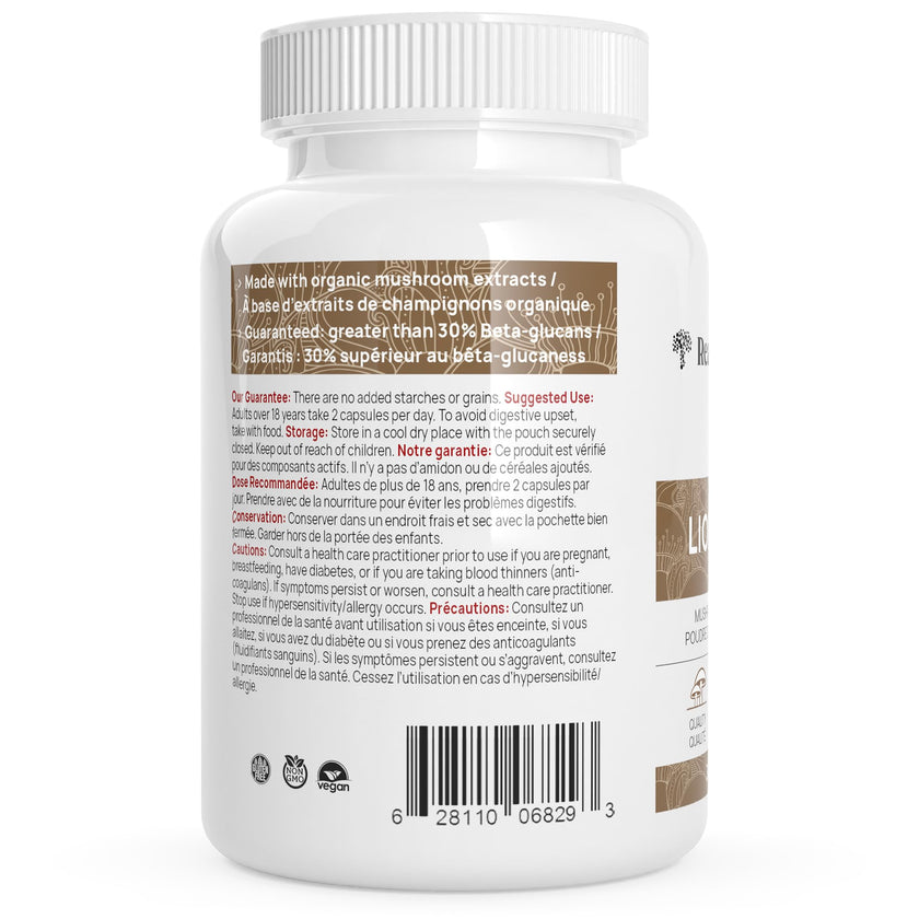 Real Mushrooms Lions Mane Capsules- Organic Mushroom Extract With Immunomodulating Properties Antioxidants - Vegan Supplement, 300 Capsules 🍁 All In One Marketplace Canada