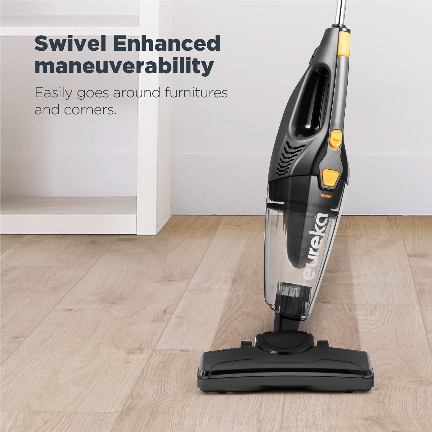 Eureka Home Lightweight Corded Stick Vacuum Cleaner, Powerful Suction Convenient Small Vacuum for Hard Floor, 3-in-1 Hand Vacuum, Blaze Black, NES212C 🍁 All In One Marketplace Canada
