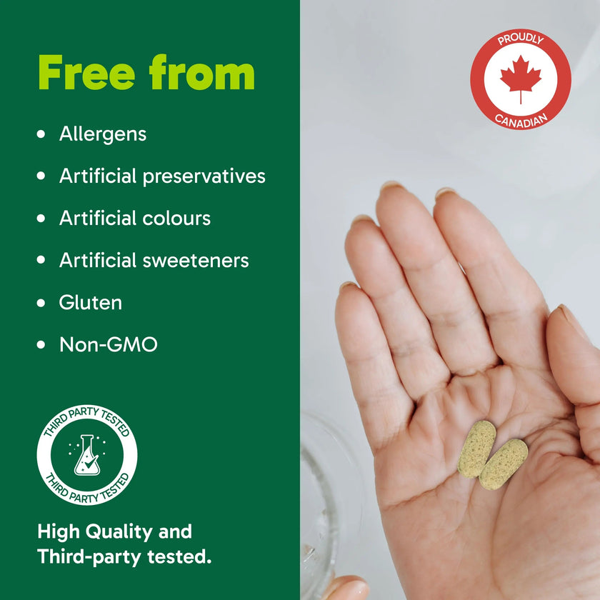 Organika Canadian-Made Quercetin with Bromelain- High Availability, Immune System Support, Allergy and Inflammation Support- 60tabs 🍁 All In One Marketplace Canada