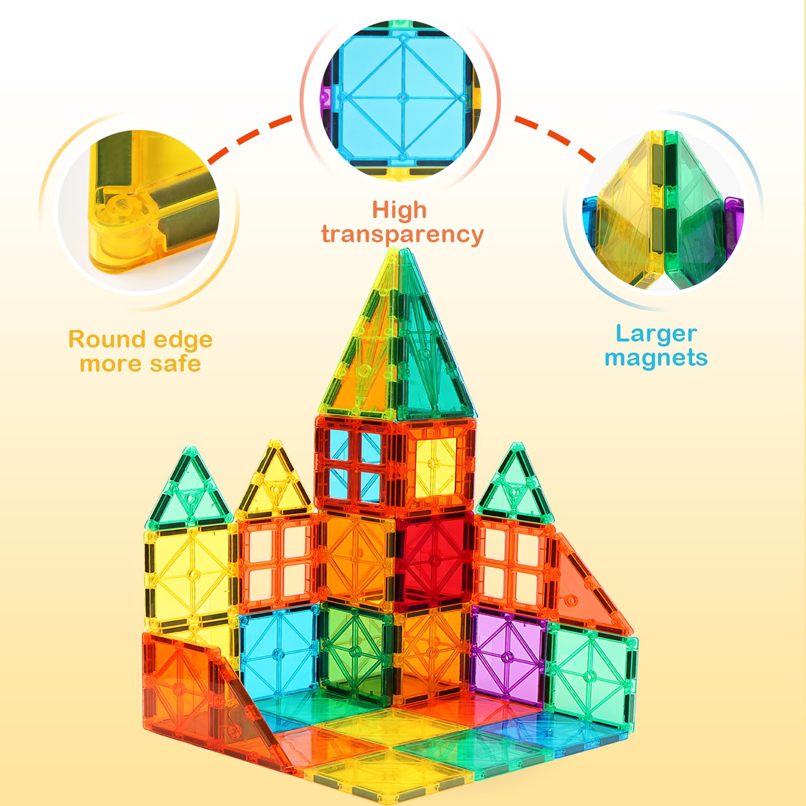 Magnetic Tiles, 110PCS Magnet Building Set, Magnetic Building Blocks,Construction STEM Toys for Kids, Gift for Boys Girls 🍁 All In One Marketplace Canada