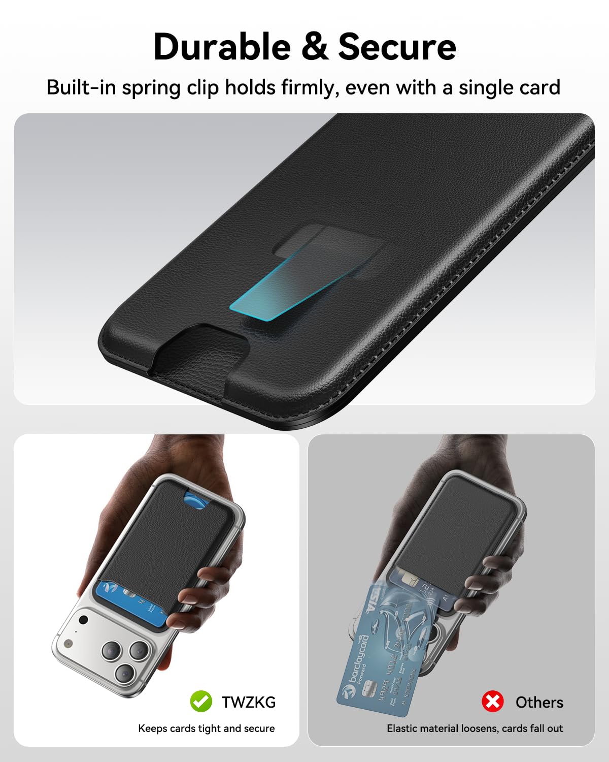 TWZKG for MagSafe Wallet, 3 Card Holder, Magnetic Phone Wallet for iPhone 17/16/15/14/13/12 Series,RFID Blocking Vegan Leather, Black 🍁 All In One Marketplace Canada