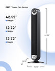 DREO Smart Tower Fan for Bedroom, Upgraded DC 9 Speeds 20dB Ultra-Quiet Floor Fan, 90° Oscillating Fans with 28ft/s Velocity, 12H Timer, Standing Fan, Bladeless Fan Powerful for Home Office Room 🍁 All In One Marketplace Canada