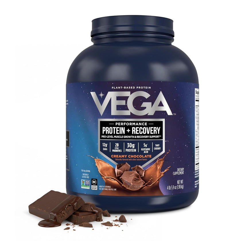 Vega Protein + Recovery, Chocolate – 30g Vegan Protein, Dairy & Gluten Free, Probiotics, NSF Certified, 1.98 kg (45 Servings) 🍁 All In One Marketplace Canada