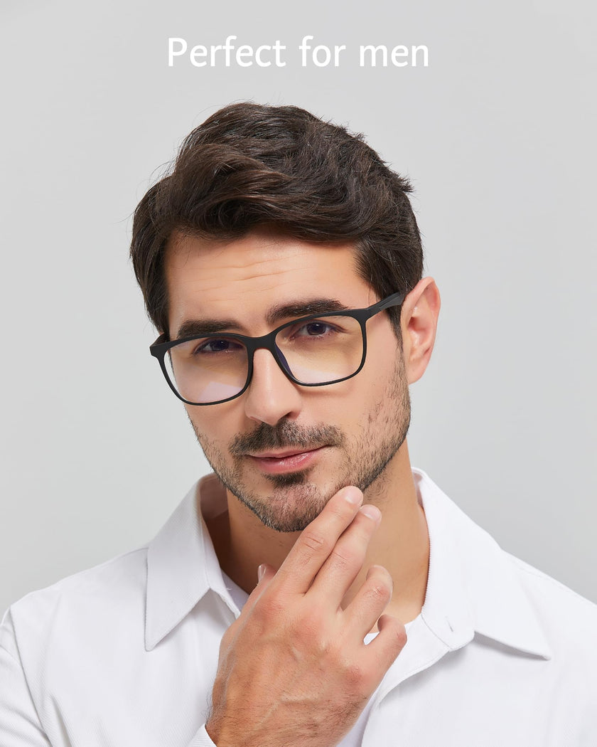 ANRRI Blue Light Blocking Glasses for Computer Use, Anti Eyestrain Lens Lightweight Frame Eyeglasses, Black, Men/Women 🍁 All In One Marketplace Canada