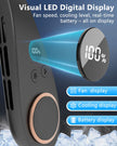 Neck Fan with Cooling Plate-5500mAh Rechargeable, Ultra Quiet Operation, 5 Speeds & 3 Cooling Modes, USB-C Fast Charging, LED Display Battery & Speed, Bladeless Wearable Neck Cooler for Travel Black 🍁 All In One Marketplace Canada