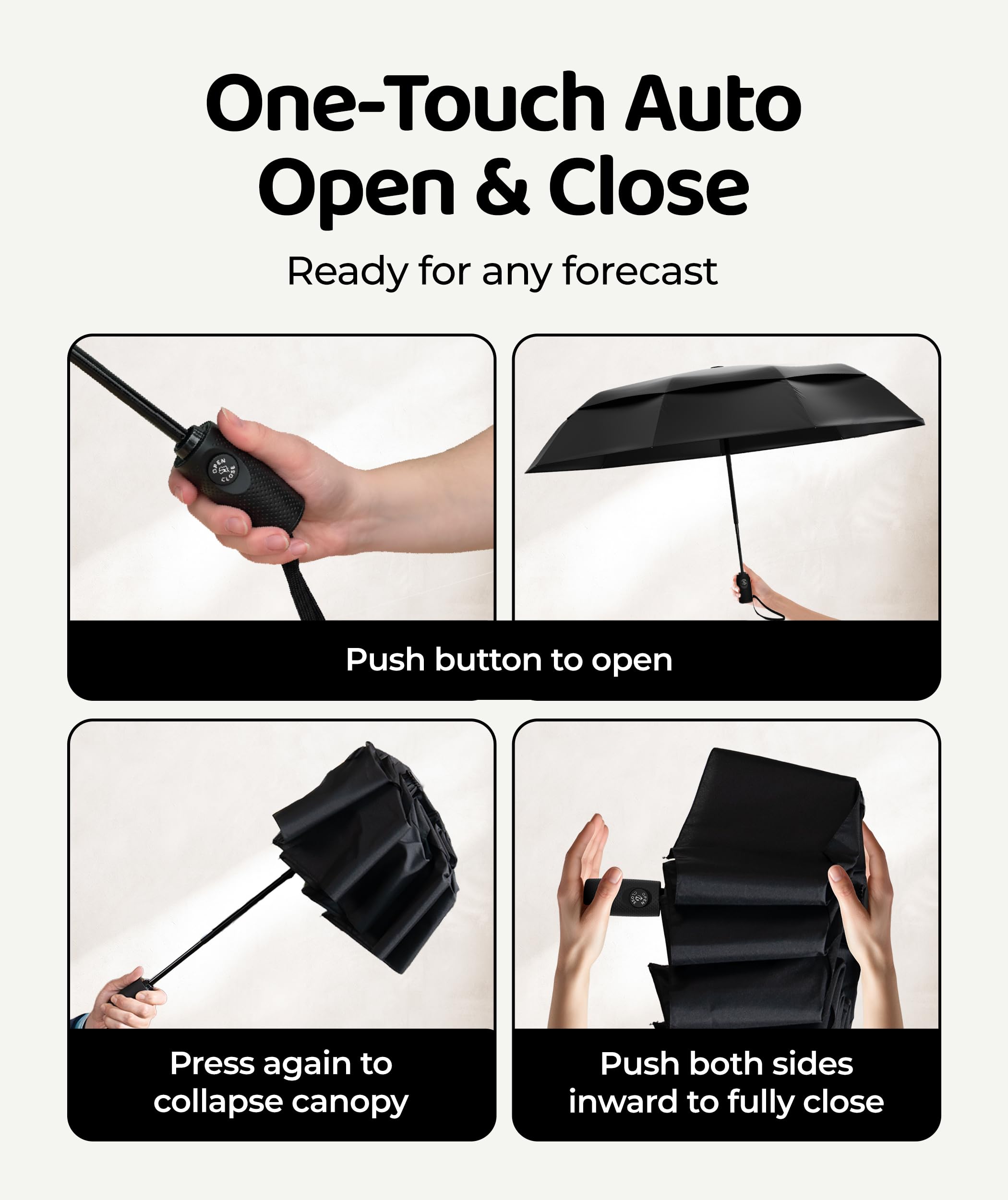 Repel Windproof Travel Umbrella - Compact & Withstands Winds up to 100MPH, Strongest Premium Auto Folding Umbrella for Rain and Sun - Durable, Light & Portable for Women & Men, Fits Backpack & Cars 🍁 All In One Marketplace Canada