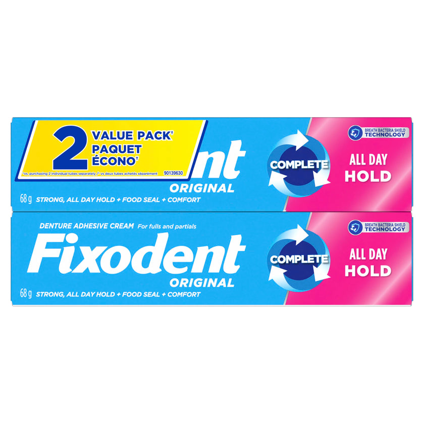 Fixodent Original Secure Denture Adhesive, 136 g Total (2 Count of 68 g Each) 🍁 All In One Marketplace Canada
