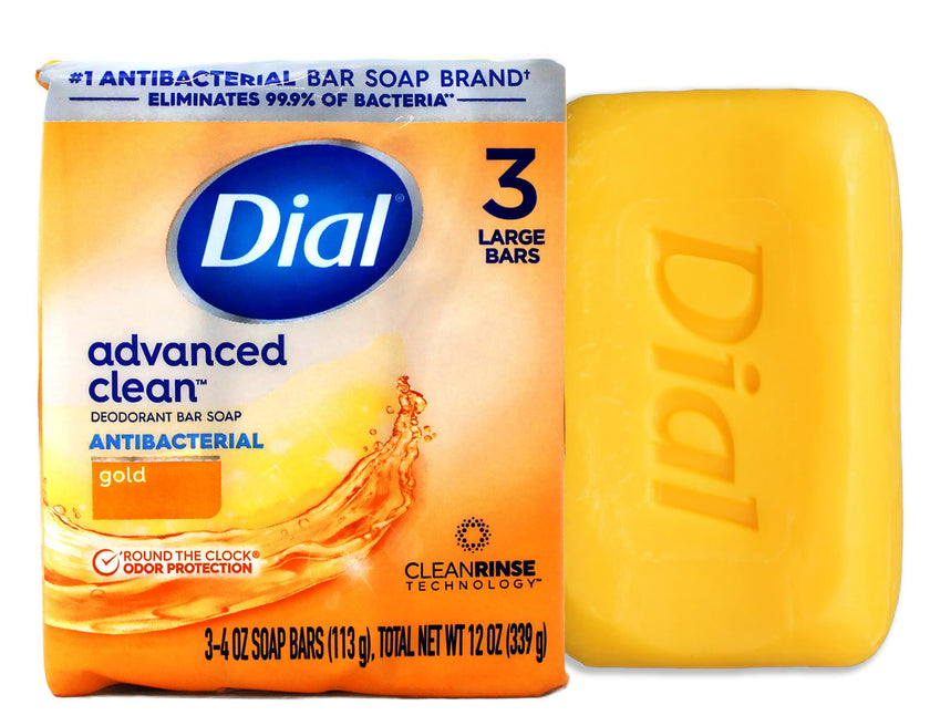Dial Advanced Clean Deodorant Bar Soap Antibacterial Gold 3 Bars 🍁 All In One Marketplace Canada