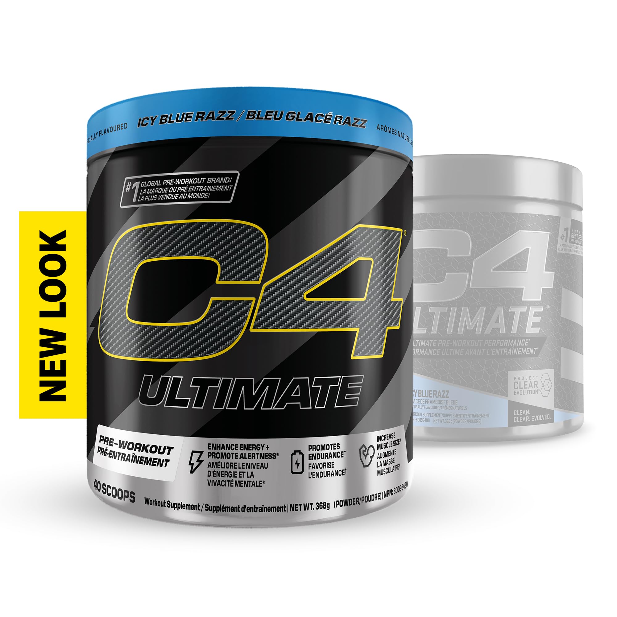 Cellucor C4 Ultimate Pre Workout Powder - Sugar Free Preworkout Energy with 300mg Caffeine and Creatine for Men & Women - Icy Blue Razz, 20 Servings 🍁 All In One Marketplace Canada