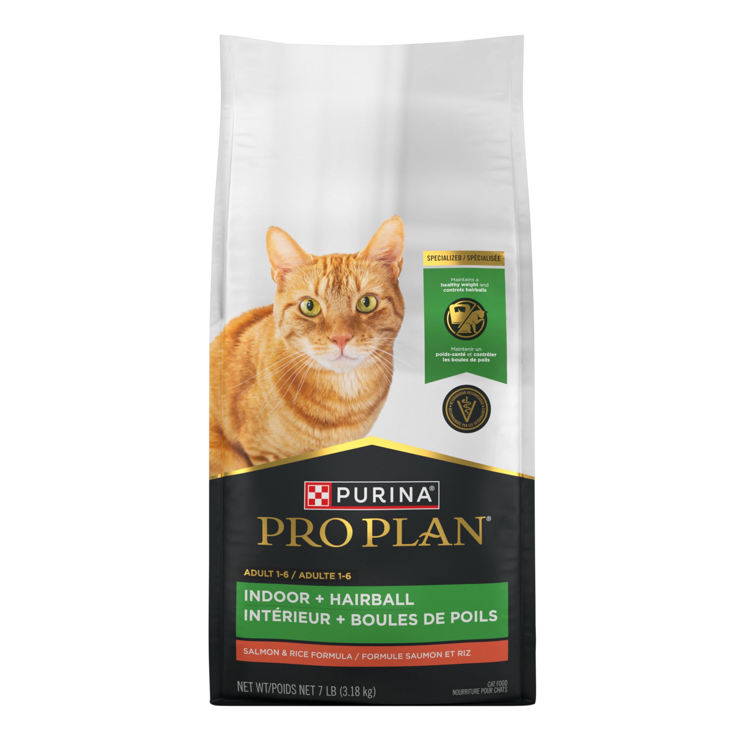 Purina Pro Plan Dry Cat Food, Specialized Indoor Hairball Salmon & Rice - 3.18 kg Bag (1 Pack) 🍁 All In One Marketplace Canada