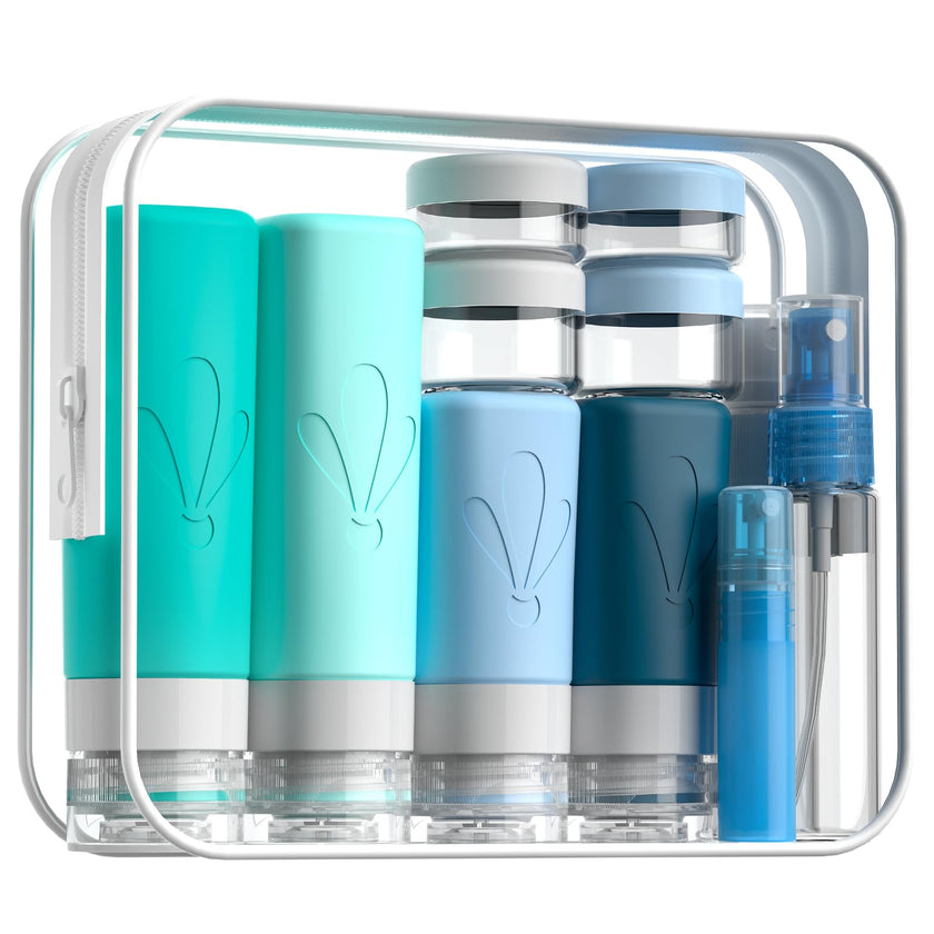 INSFIT 17 Pack Travel Bottles for Toiletries, TSA Approved 90ml 60ml Travel Size Toiletries, BPA Free Leak Proof Squeezable Silicone Tubes Travel Essentials for Shampoo Conditioner Lotion Soap 🍁 All In One Marketplace Canada
