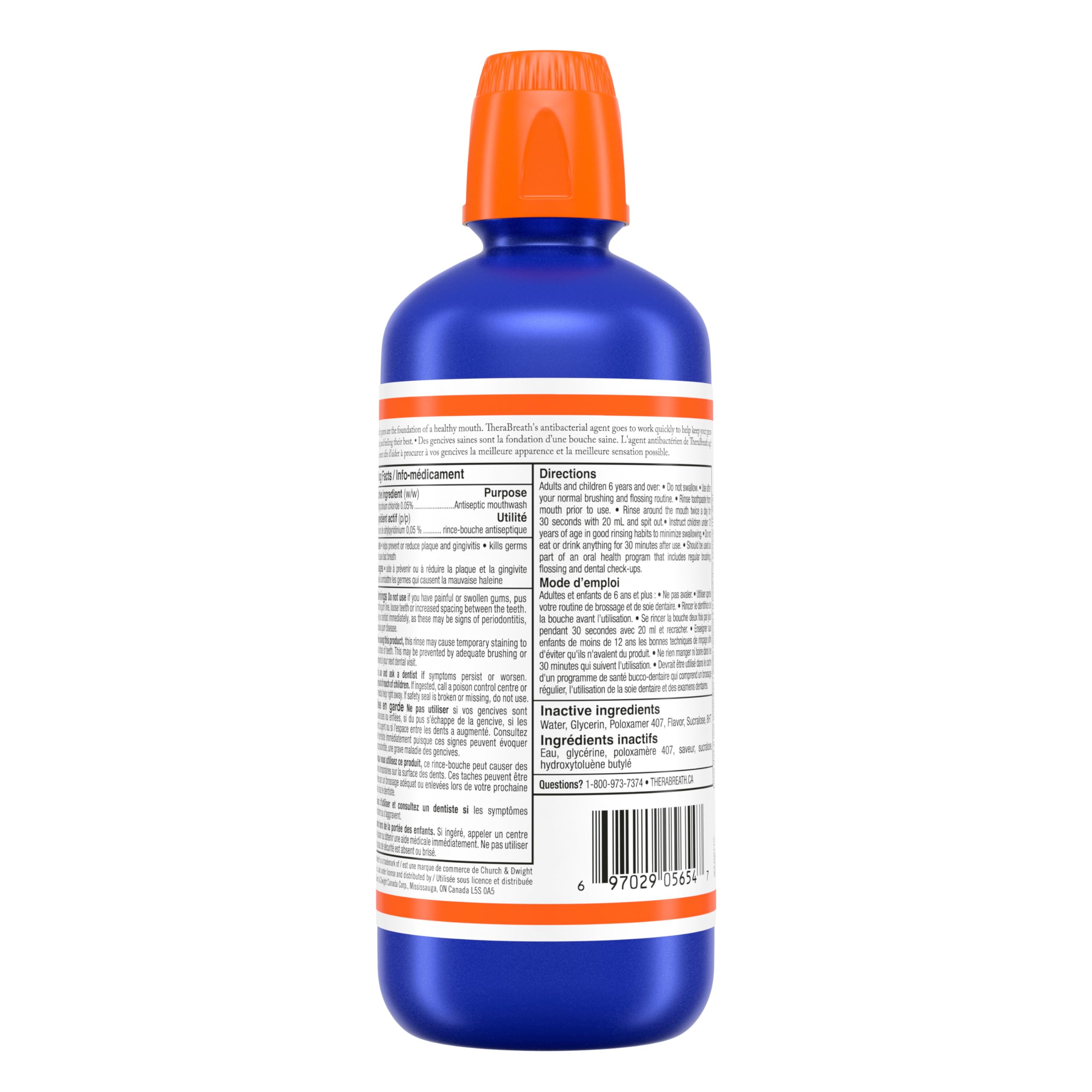 TheraBreath Healthy Gums Oral Rinse, Helps Fight Gingivitis. Alcohol-Free & Dye-Free Mouthwash, Certified Vegan, Halal, Kosher & Gluten-Free, Clean Mint, 1L (Pack of 1) 🍁 All In One Marketplace Canada