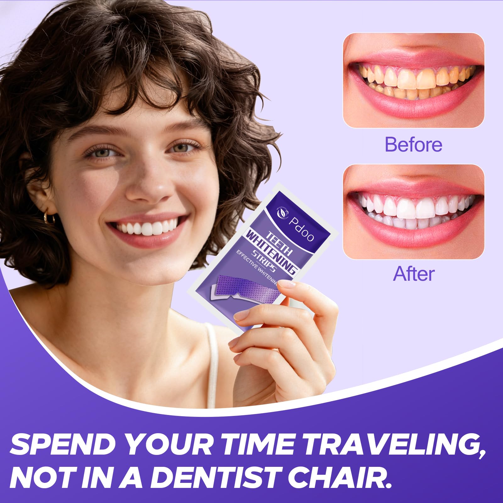 Purple Teeth Whitening Strip 20 Non-Slip Strips - Whitening for Teeth Sensitive, Professional Teeth Whitening Strips, Fast Remove Smoking, Coffee, Wine Stains, Teeth Whitening Kit Pack 🍁 All In One Marketplace Canada