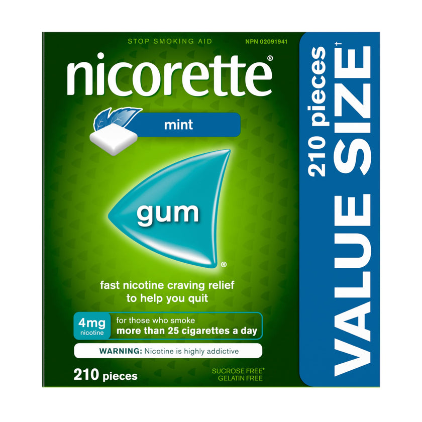 Nicorette 4mg Nicotine Gum, Mint – Quit Smoking Aid with Fast Craving and Withdrawal Relief, Nicotine Replacement Therapy (NRT), Teeth Whitening, 210 Pieces (Value Size) 🍁 All In One Marketplace Canada