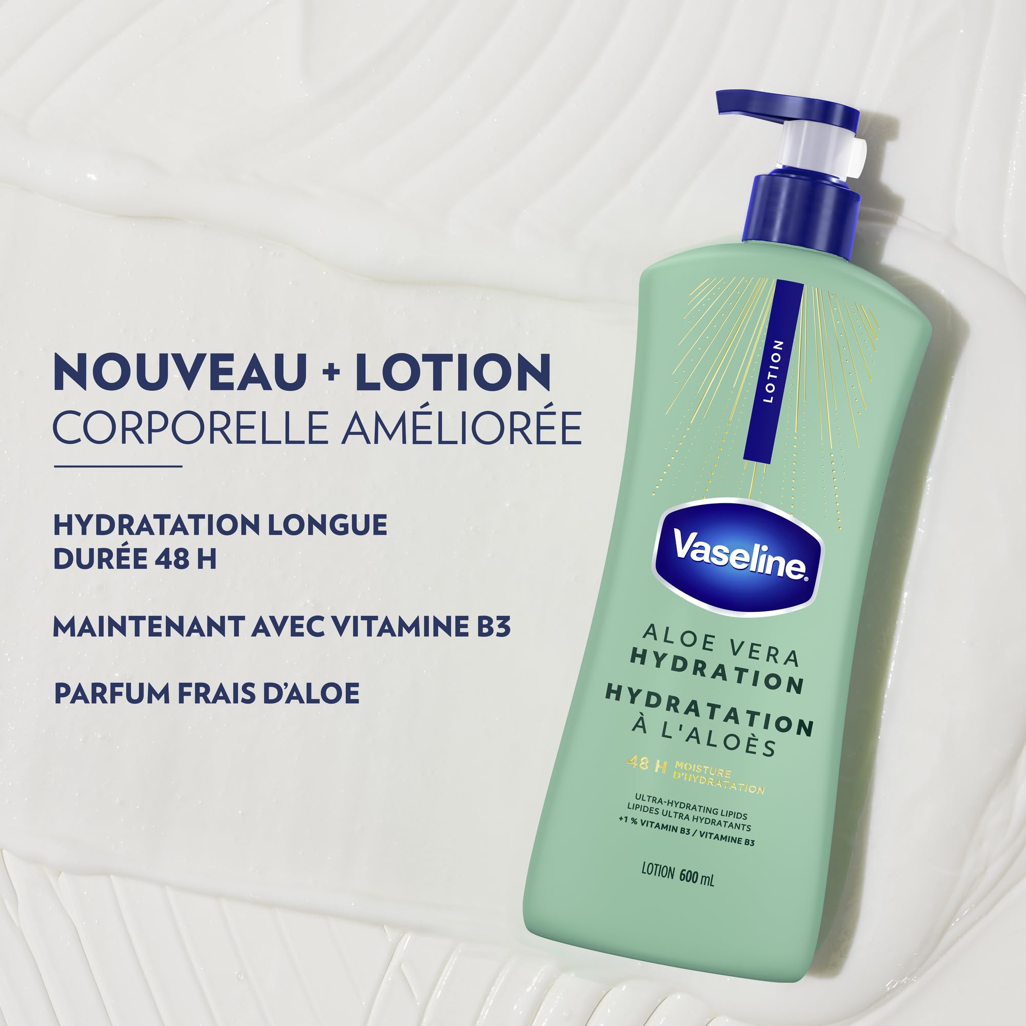 Vaseline Intensive Care Aloe Vera Hydration Body Lotion for Dry Skin with 48H Moisture + Ultra hydrating lipids, 600 ml (3-pack) 🍁 All In One Marketplace Canada