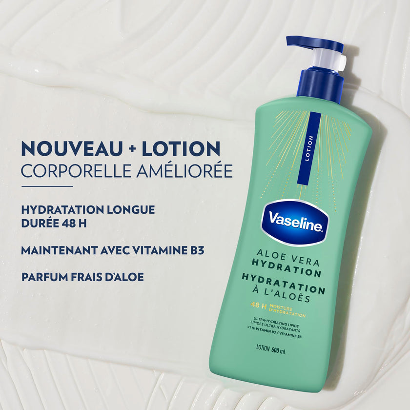 Vaseline Intensive Care Aloe Vera Hydration Body Lotion for Dry Skin with 48H Moisture + Ultra hydrating lipids, 600 ml (3-pack) 🍁 All In One Marketplace Canada