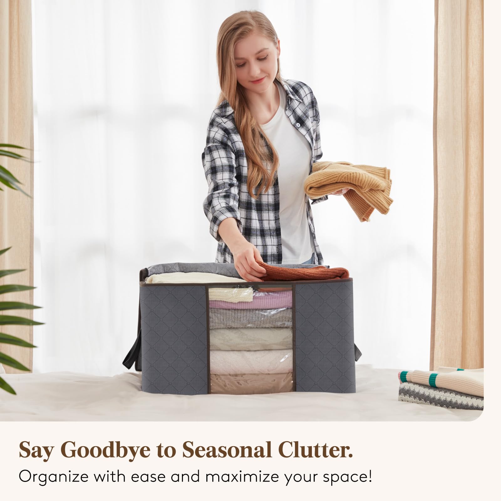 Lifewit 6 Pack Clothes Storage Bags, Foldable Fabric Closet Storage Containers and Organization, Underbed Lidded Storage Bins for Clothing, Blankets with Reinforced Handle, Sturdy Zipper, Clear Window 🍁 All In One Marketplace Canada