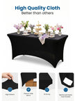 Utopia Kitchen Spandex Tablecloth 2 Pack [6FT, Black] Tight, Fitted, Washable and Wrinkle Resistant Stretch Rectangular Patio Table Cover for Event, Wedding, Banquet & Parties [72Lx30Wx30H] Inch 🍁 All In One Marketplace Canada